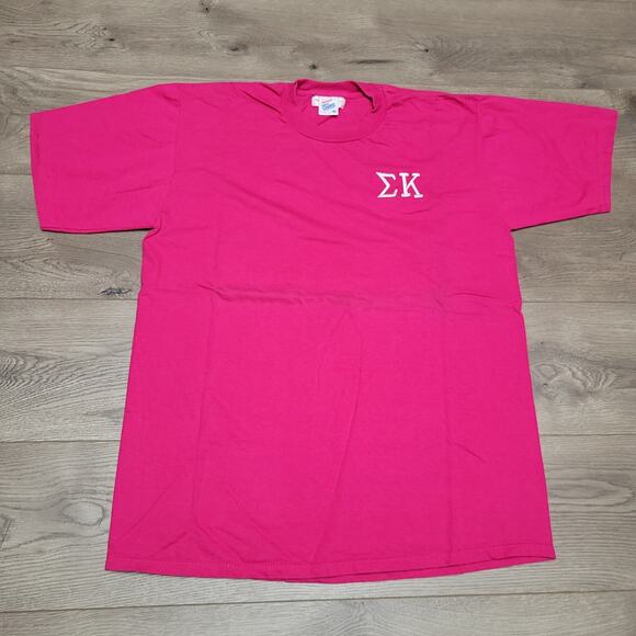 Jerzees Other - Sigma Kappa Sorority Shirt Adult Extra Large Pink College Embroidered 80 Vintage